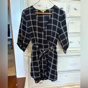 Gianni Bini black and white plaid romper
